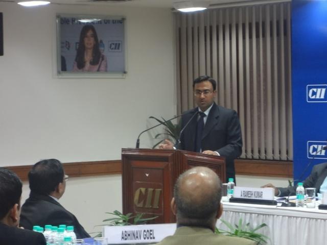 Dr. Goel speaking at a CII conference at Delhi
